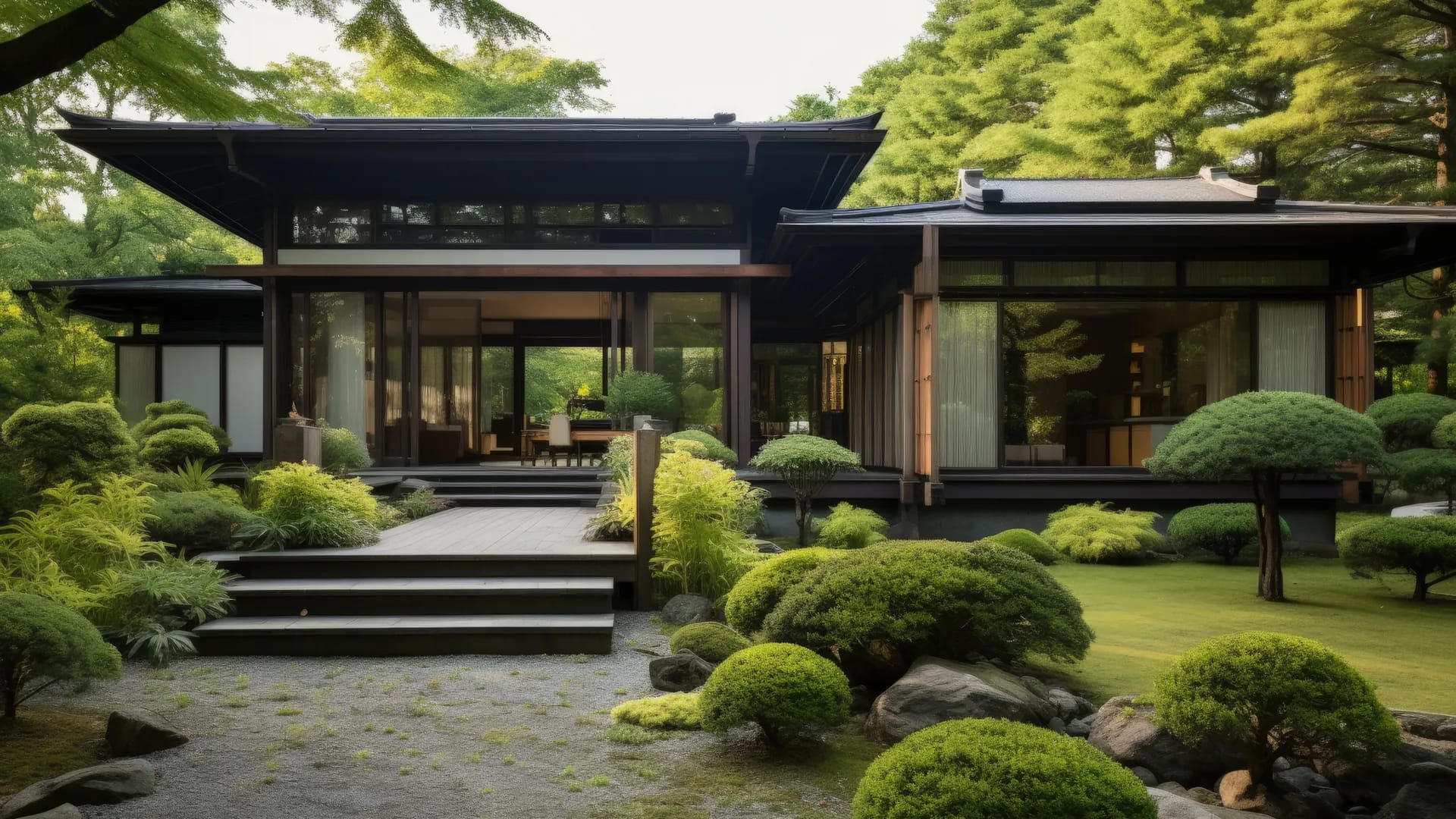 Casa moderna com jardim paisagístico - Seguro residencial e patrimonial