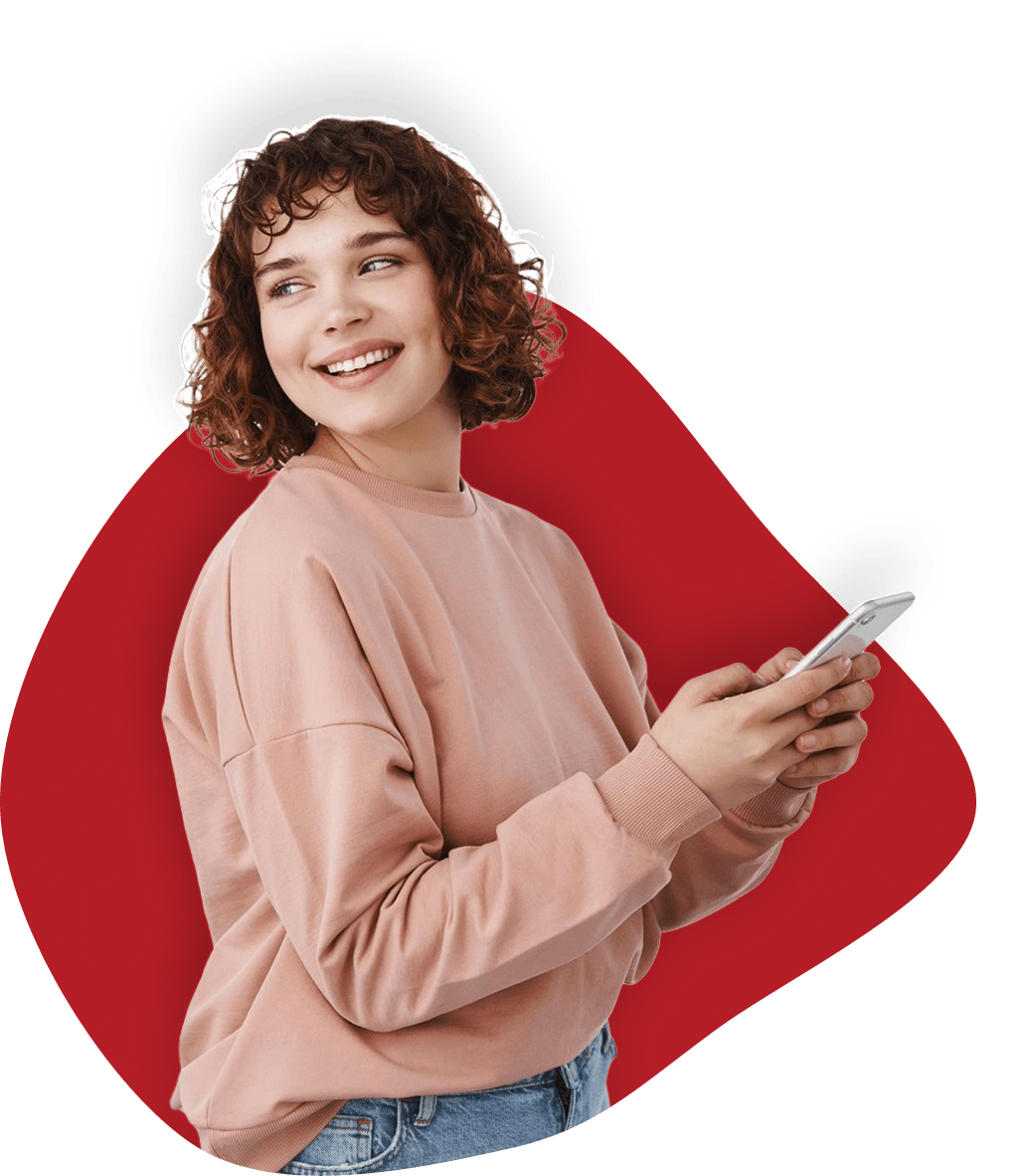 Cliente satisfeita usando nosso app